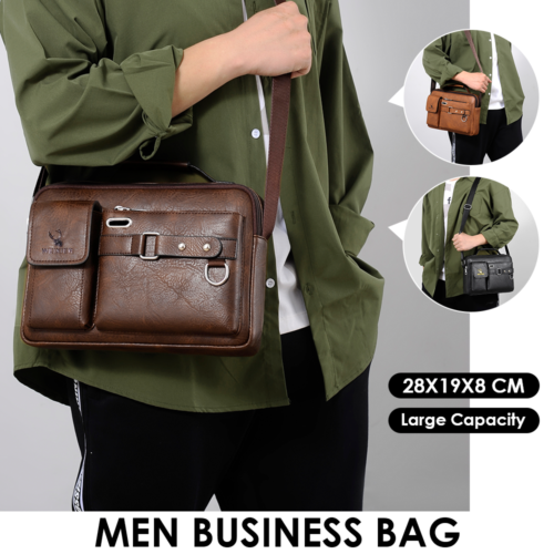 Mens Leather Bags Messenger Bag Briefcase Satchel Shoulder Handbag Cross Body