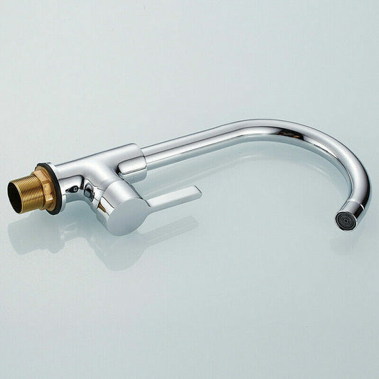 Kitchen Sink Mixer Taps Swivel Spout Single Lever Tap Mono Modern Chrome Faucet