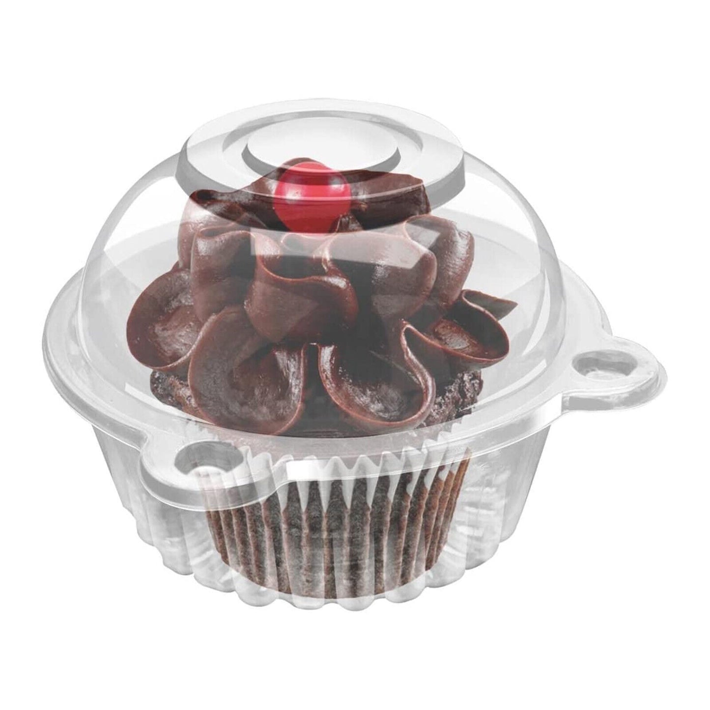 100 SINGLE CUPCAKE BOXES CLEAR MUFFIN HOLDER CASES DOMES CUPS PODS CONTAINERS